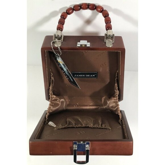 James Dean-Evening Purse, Wood Handbag Beaded Wood Handle super cute - Picture 3 of 7